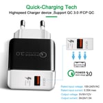 Universaali QC3.0 USB-laturi EU Socket 18W Quick Charge 3.0 Fast Adapter Seinämatkapuhelinlaturi