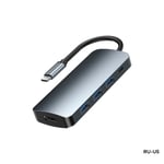 Adapteri Remax RU-U5 5 In1 HDMI, 3x3.0USB, USB-C -Type-C / USB-C-telakointiasema