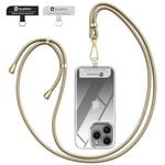 OLEPHY Crossbody Phone Lanyard Strap with 2 Pack Patchs, Adjustable Universal Nylon Neck Strap Compatible with Most Smartphones and Cases, Golden