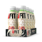 UFIT High 50g Protein Shake - White Chocolate Flavour - No Added Sugar - Low in Fat - Ready to Drink - Pack of 8 x 500ml (Packaging May Vary)