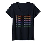 I Test In Prod Coding Humor Production Tonight V-Neck T-Shirt