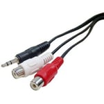 Cablemarkt - Câble audio stéréo d'un connecteur MiniJack 3.5 mâle vers 2 connecteurs rca femelle de 1,8 m