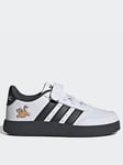 adidas Sportswear Kid's Breaknet Lionking Elasticated Trainers - White/dark Grey, White/Grey, Size 2 Older