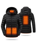 HEWINZE Heated jacket for women with battery pack-Waterproof Jacket with detachable hood-Warm puffer Jacket for Hiking, Skiing, Working Outdoors.