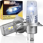 ANTEMOON Ampoule H4 LED, 90W 18000LM CSP 6000K Blanc Ampoule LED H4 pour Phare de DC 12V 24V Voiture et Moto, 1:1 Mini Remplacement des Lampes Halogènes et Xénon, Anti Erreur, 2 Ampoules