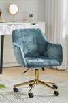 Velvet Upholstered Swivel Task Chair