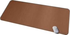 Sous main bureau,120x50cm Tapis de Bureau cuir,Tapis de Souris antidérapant étendu,Tapis de Bureau en Cuir PU imperméable,sous Main Bureau pour Le Bureau et la Maison (Brun)(Q1389)