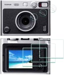 Lot de 6 films protecteurs d'écran pour appareil photo instantané Fujifilm Instax Mini EVO Fuji LCD + objectif PET Flim [6 pièces] en verre trempé dureté 9H anti-rayures, anti-bulles.[G1335]