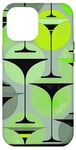 Coque pour iPhone 12 Pro Max Martinis inspiré des années 50 en gris, vert turquoise, citron vert