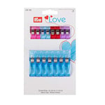 Prym Love Fabric Clips 2.6 + 5.5 cm, Light Blue/Red/Purple/Pink, 18.4 x 10.8 x 1.5 cm