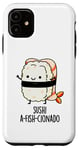 Coque pour iPhone 11 Jeu de mots amusant Sushi A-Fish-Cionado