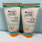 2x Garnier Ambre Solaire Eco-Designed SPF50 Sun Protection Lotion 175ml