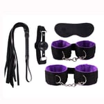 LBBDrrAL Binding 5 Piece set Handcuffed party with key to the role of police special police team role play children play toy metal handcuffs party playing children's party supplies (Color : Purple)