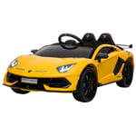 Elektrisk Barnbil Med Fjärrkontroll Lamborghini Svj Licensierad För 3-8 År 2 X 550 Motorer Mp3/Usb Ljus Musik Gul 123 X 66,5 X 4