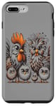 Coque pour iPhone 7 Plus/8 Plus Art de poulet amusant coloré d'Eagerlys, Crazy Chicken Family