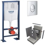 Ce pack comprend Un bati support Grohe Solido (Ref : 39981000)Une plaque de commande wc suspendu Grohe Skate Air blanche (Ref : 38505SH0) ou chromée