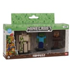 Minecraft 3D Figurer 3-Pakning - Villager, Iron Golem, Zombie Creeper