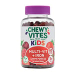 Chewy Vites Kids Multi-Vitamin & Iron 60 Gummy Vitamins | Iron Gummies for Kids | 13 Essential Vitamins and Minerals | 2 Months Supply | Real Fruit Juice | Berry Flavour | 1-a-Day | Vegan | 3 Years +