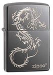 Zippo Unisex's Chinese Dragon Design Pocket Lighter, Black Ice Asian, One Size