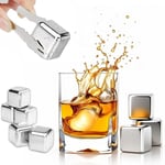 REIDEA Lot de 8 pierres à whisky, glaçons congelés, réutilisables pour refroidir le whisky ou le vin, cadeaux pour les amateurs de cocktail/whisky, accessoires de bar