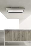 Airforce Sinergia F 100cm Island Cooker Hood White Glass and LED Strip with Remote Control