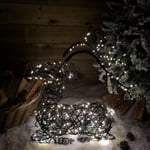 62cm LED Indoor Outdoor Wicker Sitting Reindeer Christmas Decoration