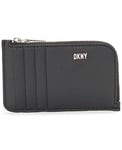 DKNY Étui à Cartes Classique Phoenix avec Fermeture éclair pour Femme, Noir/Argent, Taille Unique, Noir/Argent, Taille Unique, étui à Cartes Classique Phoenix