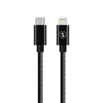 SiGN USB-C till Lightning kabel 20W, 0.25m - Svart