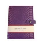 Large Little Book Of Earrings Purple Crocodile Skin 4 Page Jewellery Storage Box