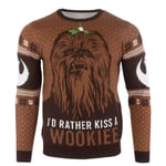 Christmas Jumper Star Wars Kiss a Wookie UK S /US XS New Official Numskull