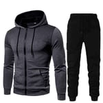 XIKONG Sweat À Capuche pour Hommes Set Sport Pantalon De Sport, Maillot De Jogging À Manches Longues Sport Jacket Sport Up Basketball Veste Casual Top Grey-XXL