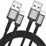 ULIFTUS iPhone Cable 1 M 2Pack, Nylon USB A to Lightning Lead MFi Certified Braided iPhone Fast Charging Cord Compatible with Apple14 13 12 11 Pro Max Xs Xr X 8 7 6 Plus SE