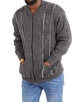 Louie James Mens Classic Zip and Button Up Gentleman Cardigan Long Sleeve Patter