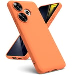 Oududianzi - Coque Compatible avec Xiaomi Poco F6 5G, [Coque Silicone Liquide] [Intérieur Microfibre] Souple Étuis en Caoutchouc Housse Antichoc Protection Bumper Coque Poco F6 5G - Orange