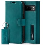 SURAZO Étui de Protection en Cuir pour Google Pixel 8 Pro - Pliable - en Cuir véritable - avec Aimant, Compartiment pour Cartes, Protection RFID, Fonction Support - À Rabat - Turquoise