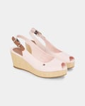 Tommy Hilfiger Womens Iconic Elba Sling Back Wedge - Pink - Size UK 6.5