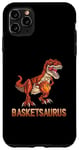 Coque pour iPhone 11 Pro Max BasketSaurus Dinosaure Balle T-rex Dino Jouant au Basketball