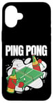 Coque pour iPhone 16 Plus Bouteille de bière avec raquette de ping-pong - Jouer à la