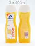 ADIDAS ADIPOWER MAXIMUM PERFORMANCE SHOWER GEL BIG 400ML BOTTLE 3 PACK