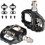 MTB Pedals SPD Flat Dual Platform with Cleats - Compatible with Shimano SPD Bike