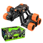 MYRCLMY Remote Control Car Toy 2.4G Transform RC Stunt Car 360 Degree Spinning High Speed Telescopic Remote Control Stunt Car Monster Truck Off-Road Vehicle Hobby Toys for Kids And Adults,Orange