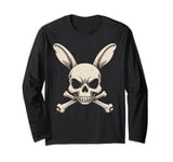 Skull Bunny Crossbones Jolly Roger Halloween Crossbone Long Sleeve T-Shirt