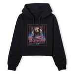 Guardians of the Galaxy Glowing Rocket Raccoon Women's Cropped Hoodie - Black - S