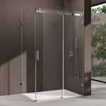 Cabine de douche pare douche design 100x115x195cm Rav17-2 avec 4 points d attache verre de securite de 8 mm transparent et son