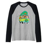 Christmas Scooby Doo Snowing Mystery Machine Gang Raglan Baseball Tee