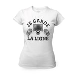 T-Shirt Femme Col Rond Je Garde La Ligne Gardien De But Sport Foot Ballon