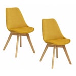 Atmosphera Créateur D'intérieur - Lot de 2 chaises en velours style scandinave Helsinki Atmosphera - Ocre