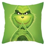 Christmas The Grinch Theme Kuddfodral Cover Grönt Monster Case Soffdekoration Dekorationer D 1Pc