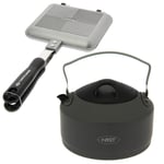 NGT Bankside Sandwich Toaster Camping Toastie Maker + Carp Fishing Kettle 1.1L