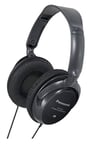 Panasonic RP-HT225E-K Advanced Monitor Headphones-​Immersive XBS Bass,DJ-Style Single-Side Monitoring,Inline Volume Control,Frequency Response 18Hz-22kHz,Comfortable Over-Ear Design-Black​